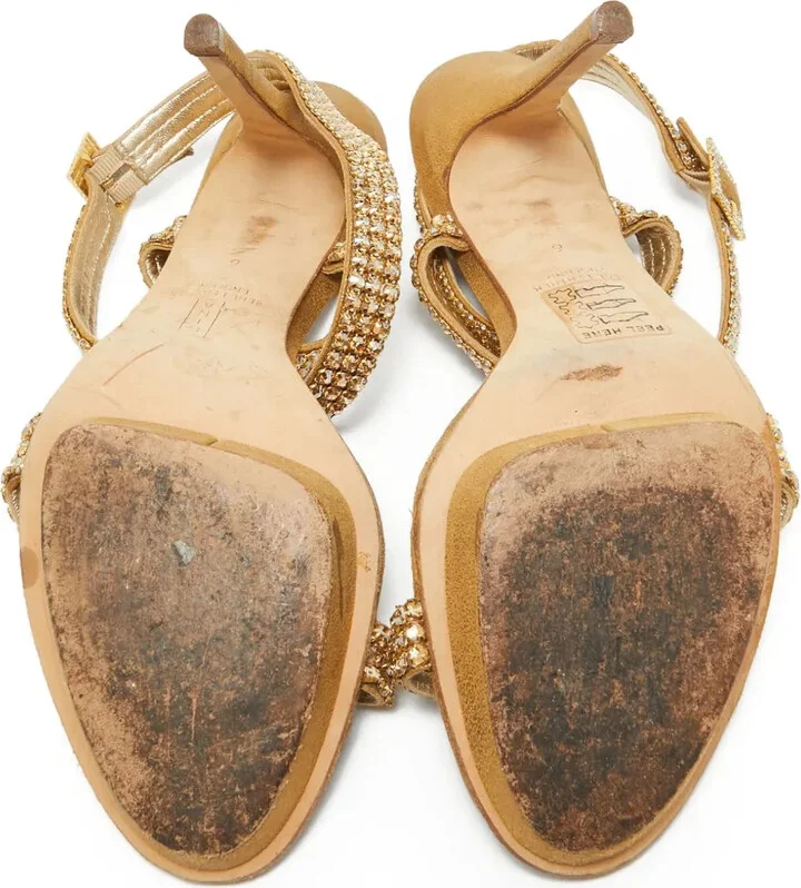 Pre-Owned 120mm Crystal-Embellished Strappy Sandals - Image 5