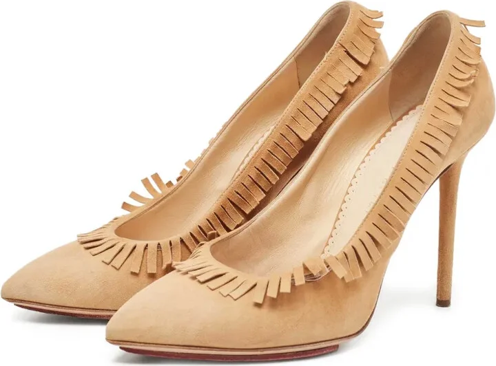 Pre-Owned 120mm Fringe-Embellished Stiletto Pumps - Image 2
