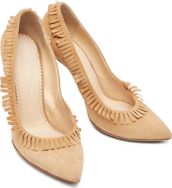Pre-Owned 120mm Fringe-Embellished Stiletto Pumps - Image 3