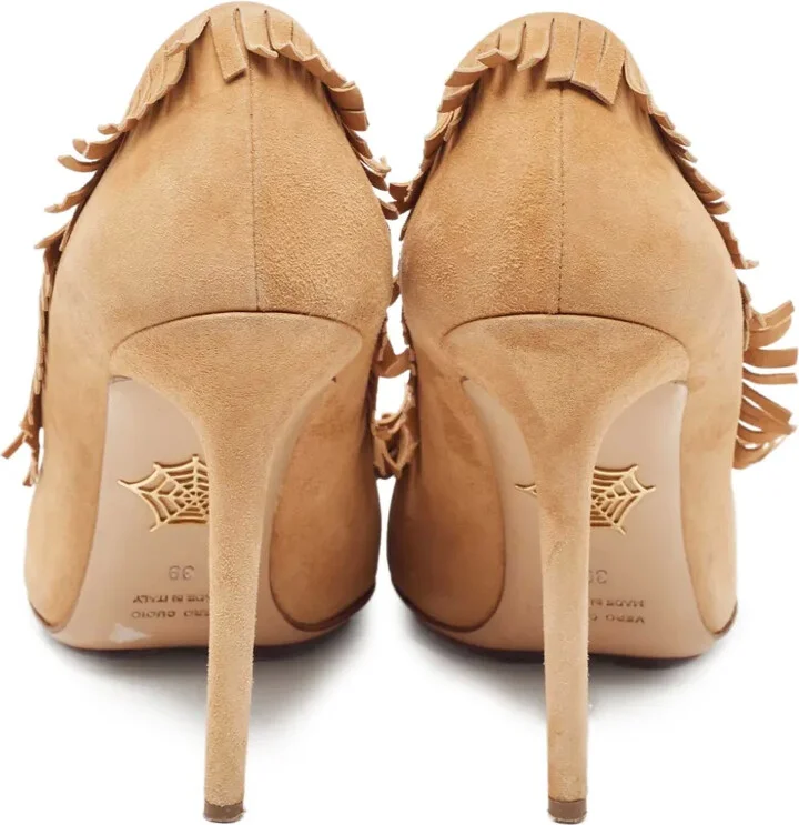 Pre-Owned 120mm Fringe-Embellished Stiletto Pumps - Image 4