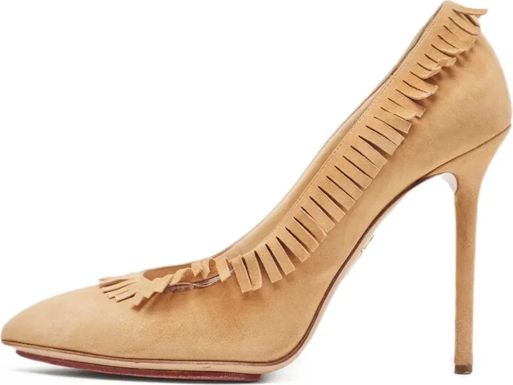 Pre-Owned 120mm Fringe-Embellished Stiletto Pumps