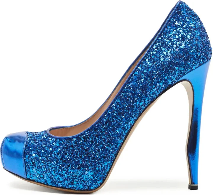 Pre-Owned 120mm Glitter-Embellished Platform Pumps