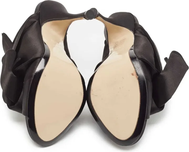 Pre-Owned 120mm Knotted Satin Sandals - Image 4