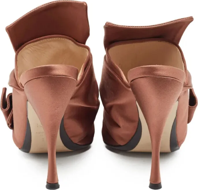 Pre-Owned 120mm Knotted Satin Sandals - Image 3