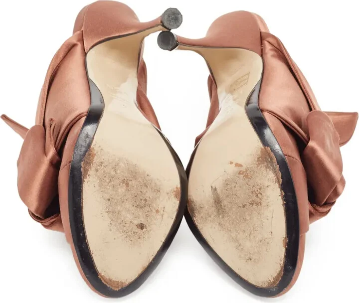 Pre-Owned 120mm Knotted Satin Sandals - Image 4
