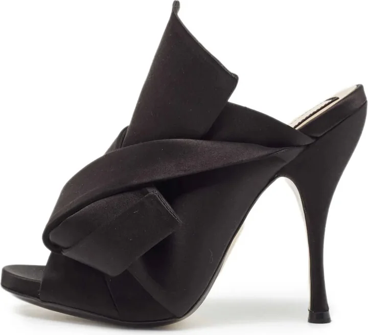 Pre-Owned 120mm Knotted Satin Sandals