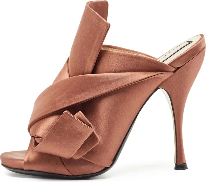 Pre-Owned 120mm Knotted Satin Sandals