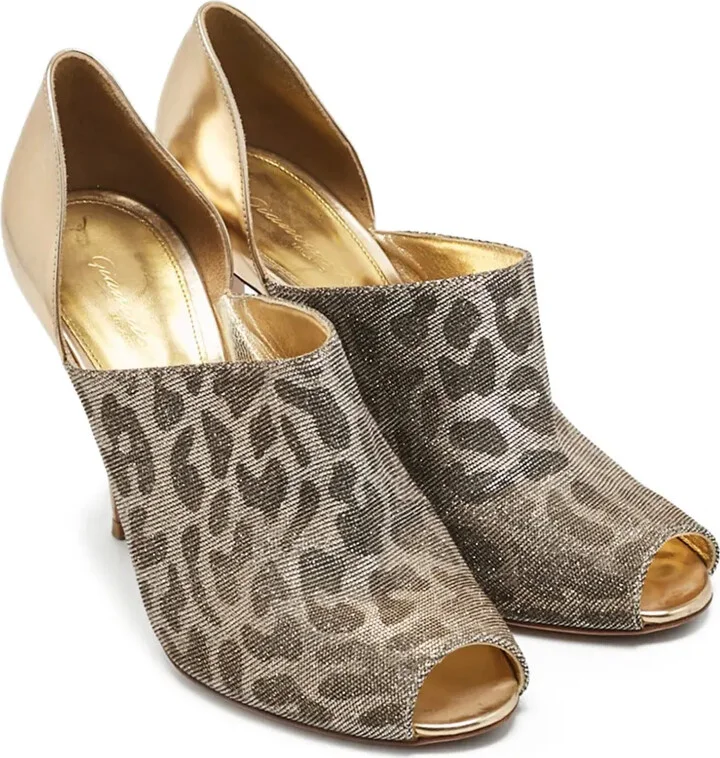 Pre-Owned 120mm Leopard-Print Peep-Toe Pumps - Image 2
