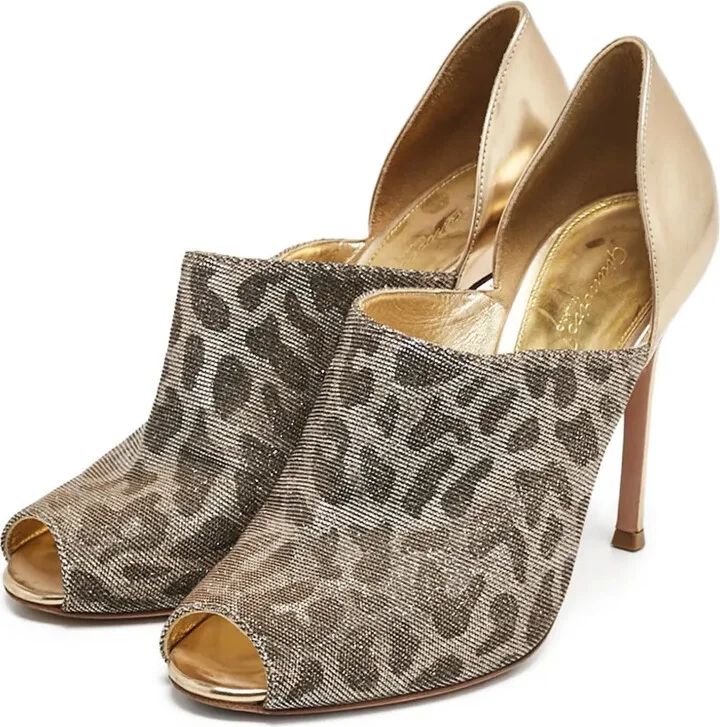 Pre-Owned 120mm Leopard-Print Peep-Toe Pumps - Image 3