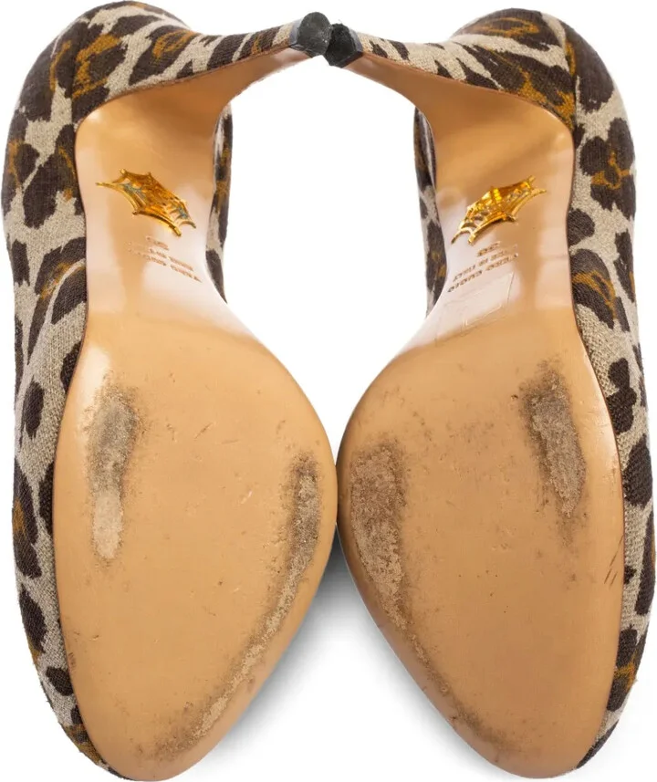 Pre-owned 120mm leopard-print platform pumps - Image 5