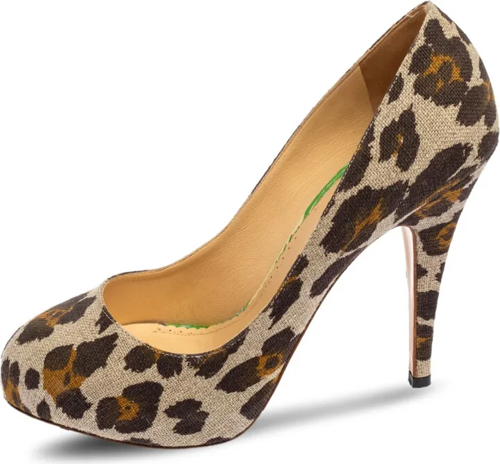 Pre-owned 120mm leopard-print platform pumps