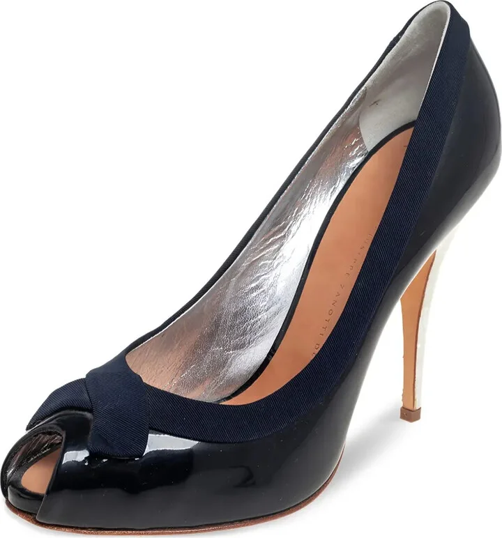 Pre-Owned 120mm Peep-Toe Patent-Leather Pumps - Image 2