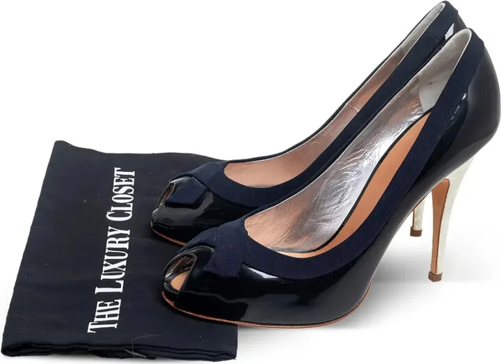 Pre-Owned 120mm Peep-Toe Patent-Leather Pumps - Image 5