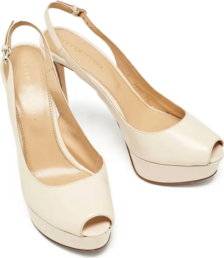 Pre-Owned 120mm Peep-Toe Platform Pumps - Image 2