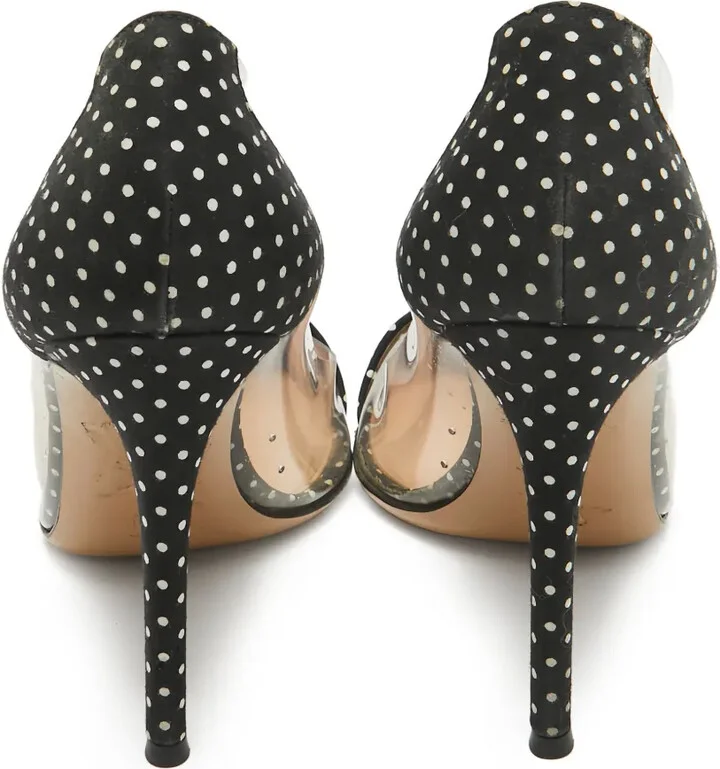 Pre-owned 120mm polka-dot pumps - Image 3