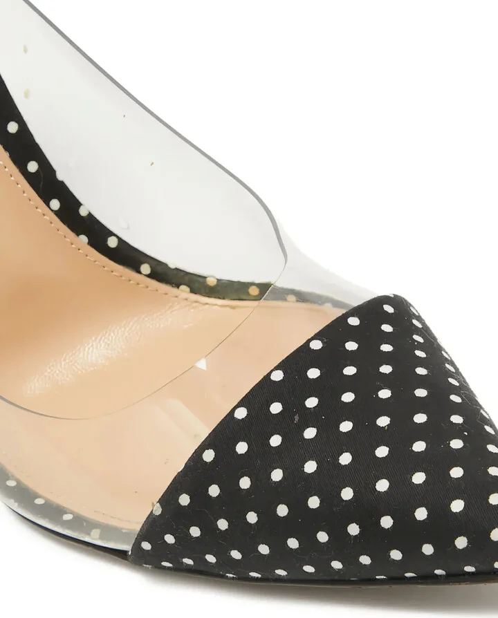 Pre-owned 120mm polka-dot pumps - Image 5
