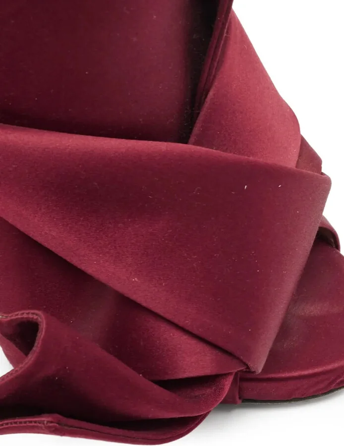 Pre-Owned 120mm Satin Bow Mules - Image 5