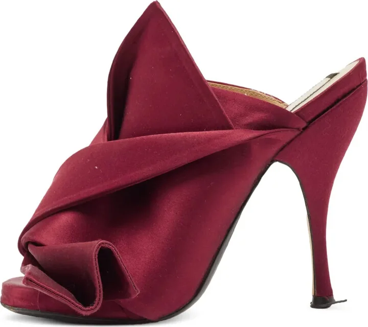 Pre-Owned 120mm Satin Bow Mules