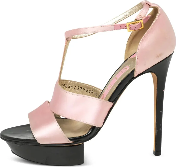 Pre-Owned 120mm Satin Plaform Sandals