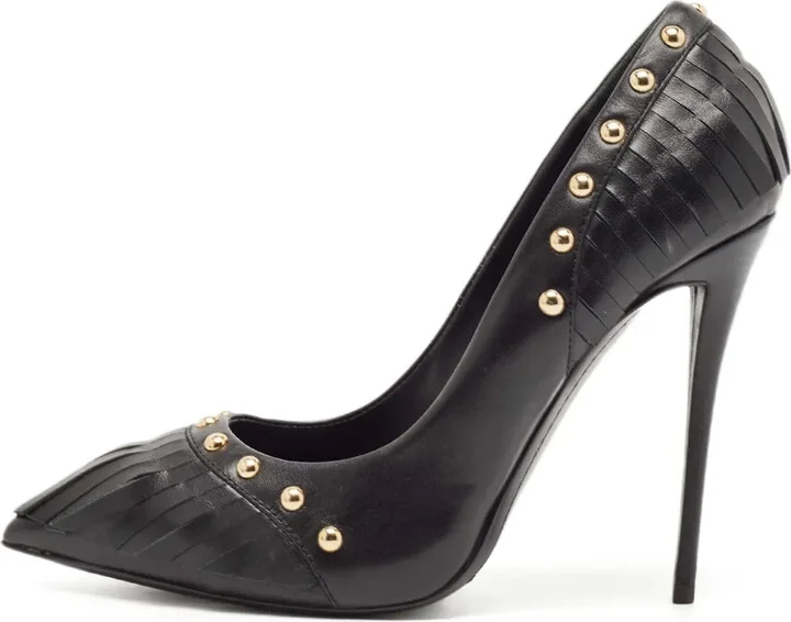 Pre-Owned 120mm Stud-Embellished Pointed-Toe Pumps