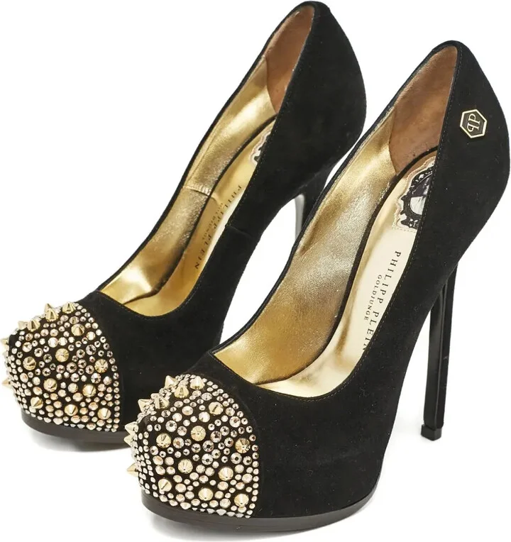 Pre-Owned 120mm Studded Platform Pumps - Image 2