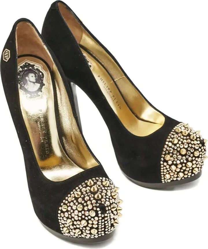 Pre-Owned 120mm Studded Platform Pumps - Image 3