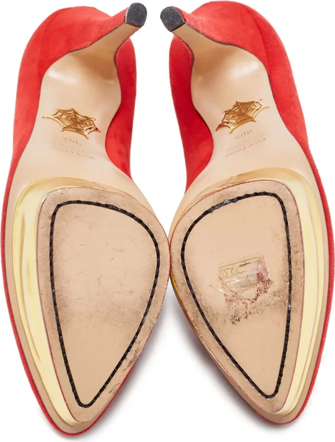 Pre-Owned 120mm suede pumps - Image 5