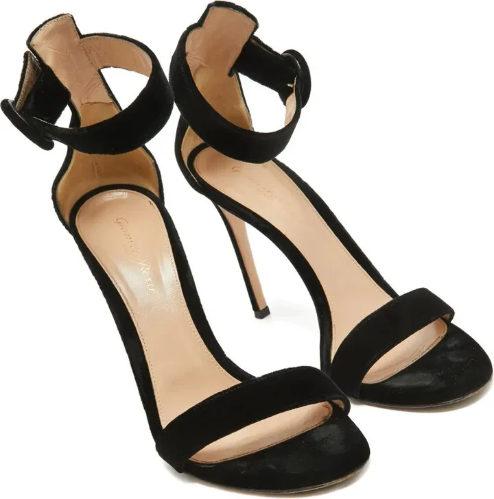 Pre-Owned 120mm Velvet Sandals - Image 2
