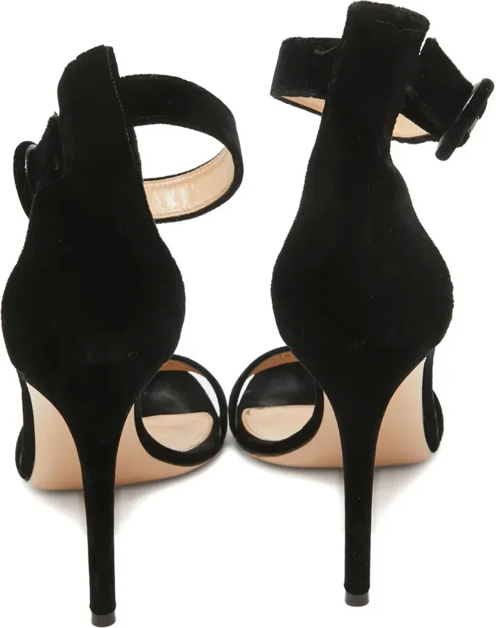 Pre-Owned 120mm Velvet Sandals - Image 3