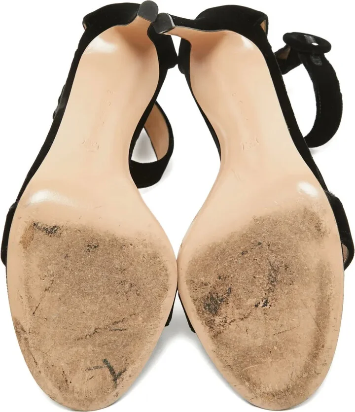 Pre-Owned 120mm Velvet Sandals - Image 5