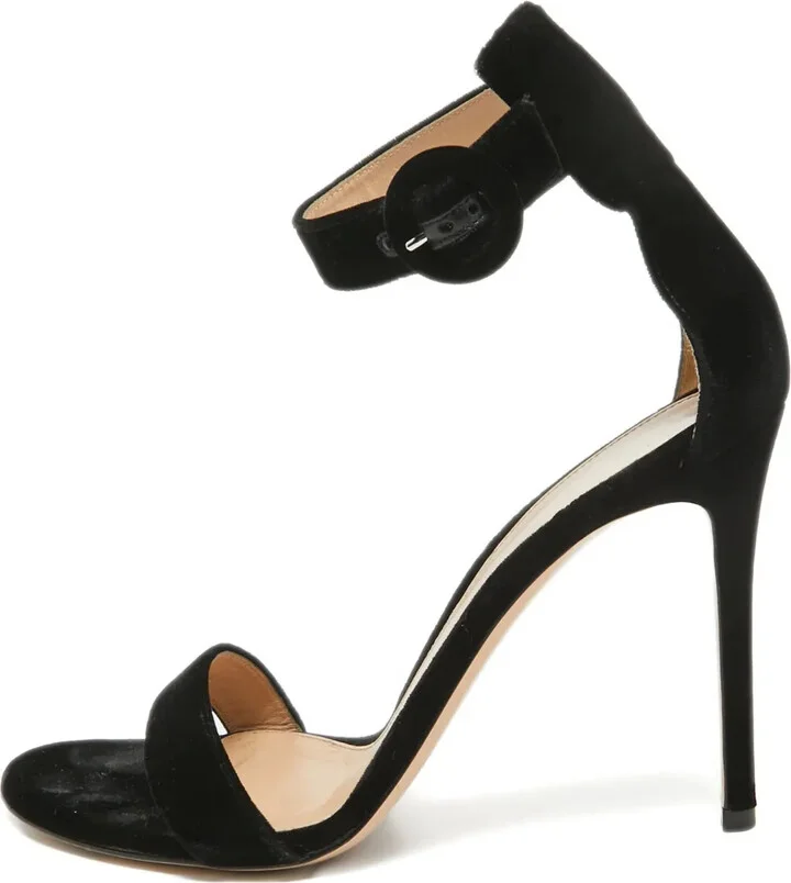 Pre-Owned 120mm Velvet Sandals