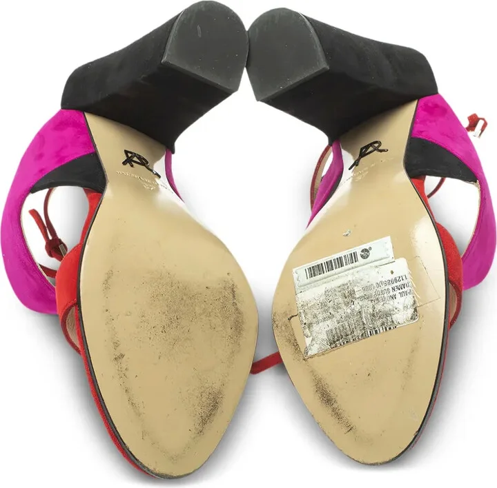 pre-owned 120mm Xiamen block-heel colourblock sandals - Image 4