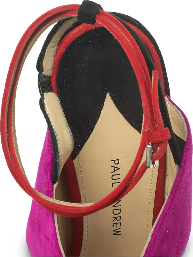 pre-owned 120mm Xiamen block-heel colourblock sandals - Image 5