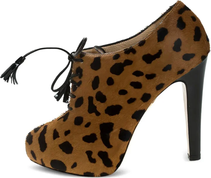 Pre-Owned 125mm Leopard-Pattern Boots