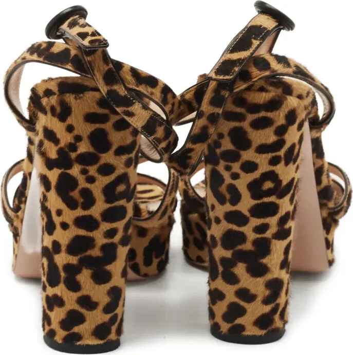 Pre-Owned 125mm Leopard-Print Sandals - Image 3