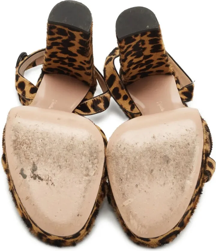 Pre-Owned 125mm Leopard-Print Sandals - Image 4