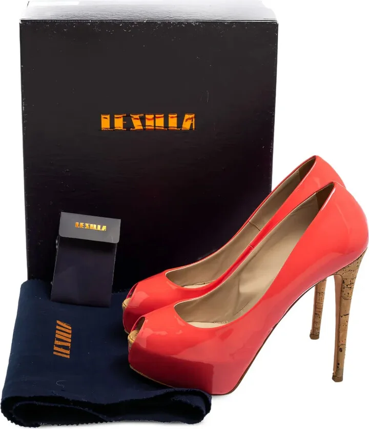Pre-Owned 125mm Patent-Leather Peep-Toe Pumps - Image 5