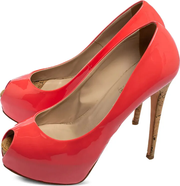 Pre-Owned 125mm Patent-Leather Peep-Toe Pumps