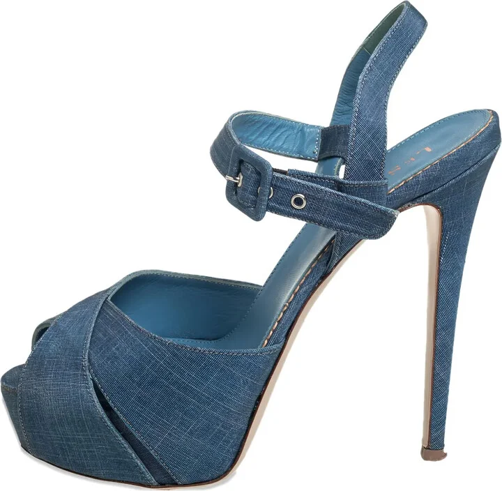 Pre-Owned 125mm Platform Stiletto-Heel Sandals