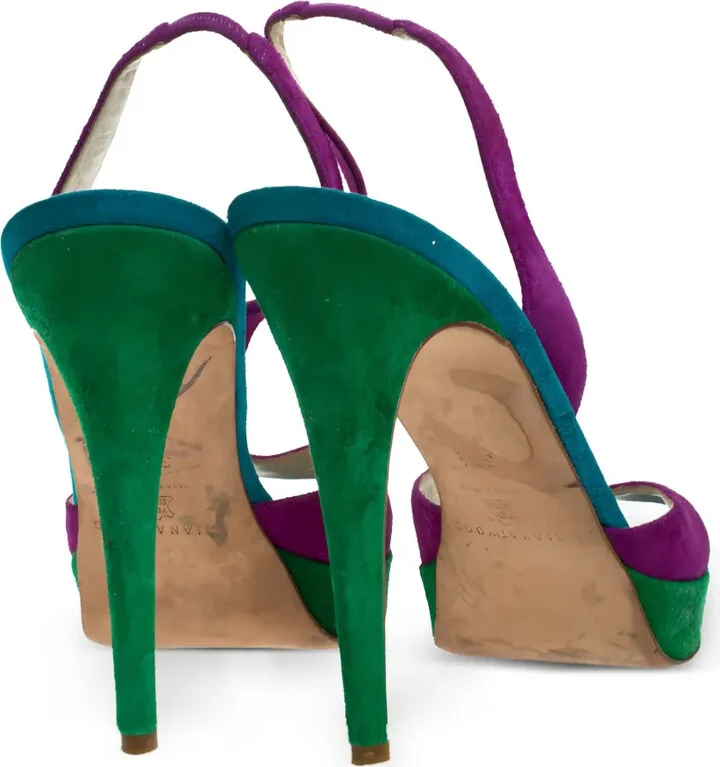 Pre-Owned 125mm Slingback Platform Sandals - Image 4