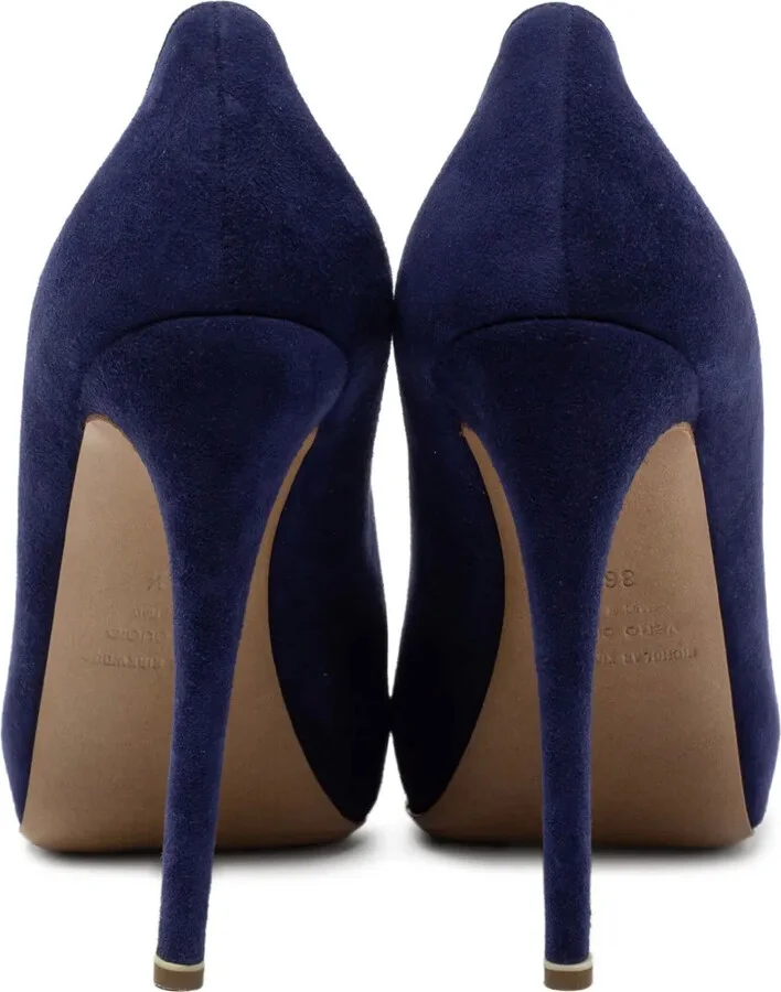 Pre-owned 125mm suede platform pumps - Image 3