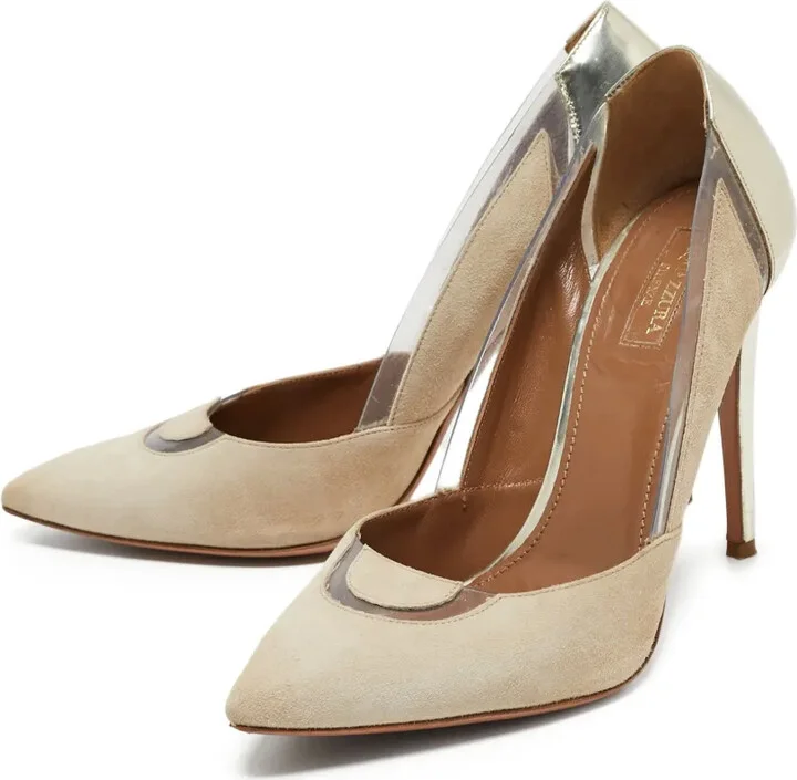 Pre-owned 125mm suede pumps - Image 2