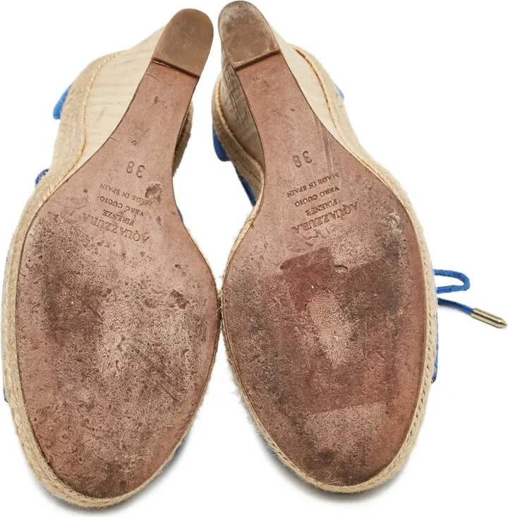 Pre-Owned 125mm Suede Wedge Espadrilles - Image 2