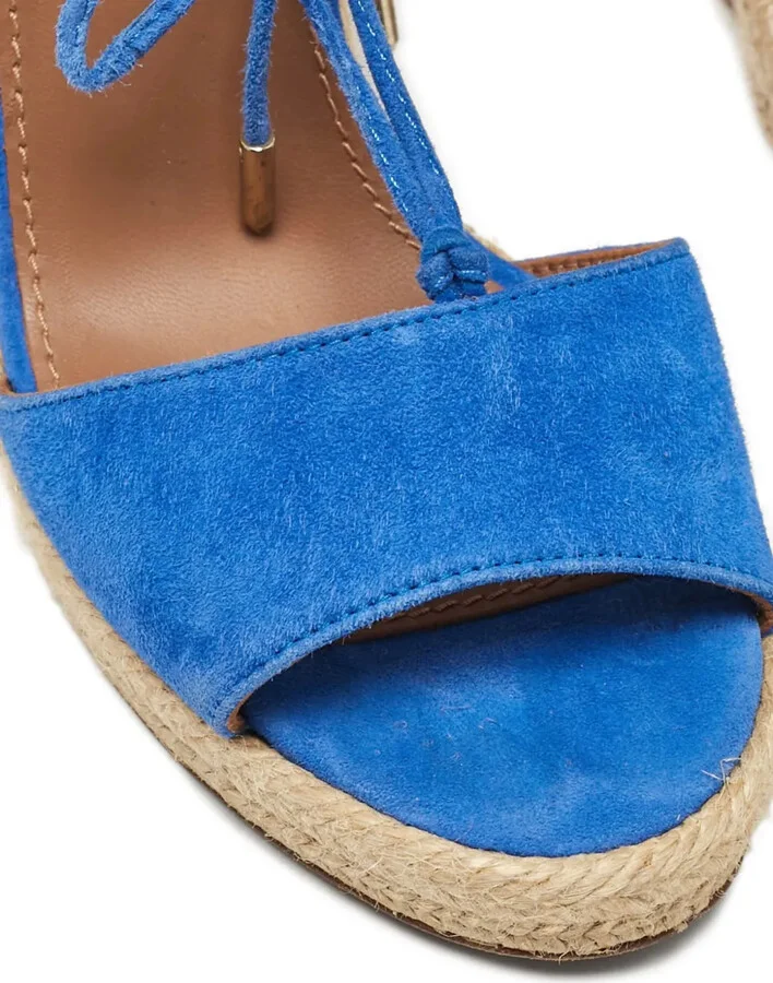 Pre-Owned 125mm Suede Wedge Espadrilles - Image 4
