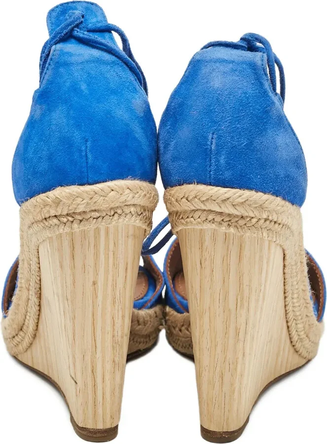 Pre-Owned 125mm Suede Wedge Espadrilles