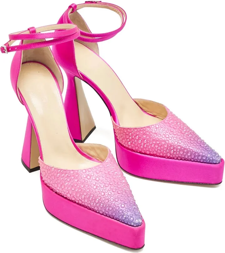 Pre-Owned 130mm Crystal-Embellished Platform Pumps - Image 2
