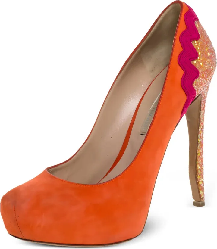 Pre-Owned 130mm Glitter-Detail Pumps - Image 2