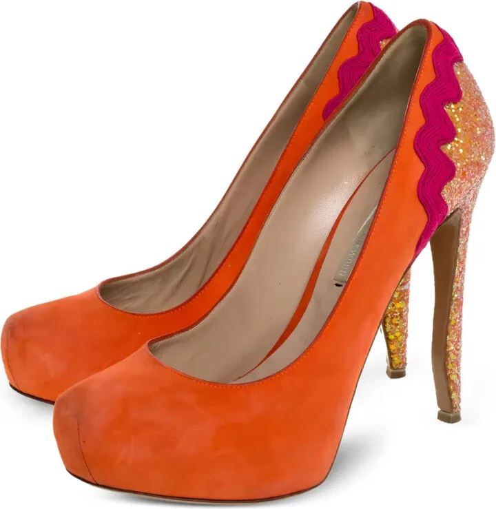 Pre-Owned 130mm Glitter-Detail Pumps - Image 3