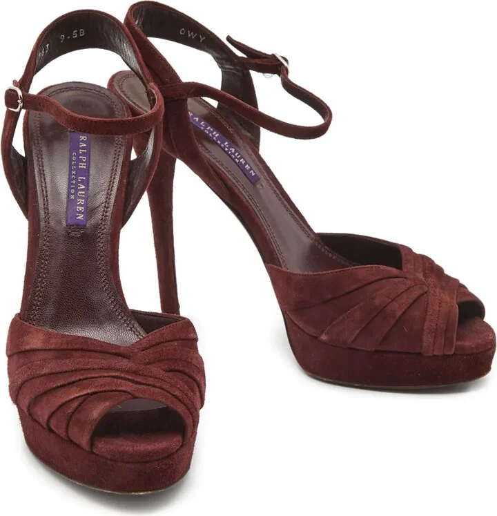 Pre-Owned 130mm Peep-Toe Platform Sandals - Image 2