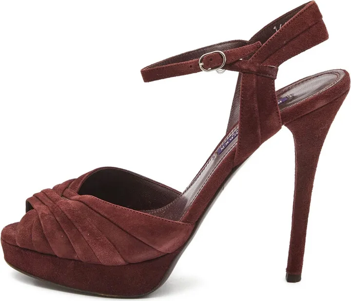 Pre-Owned 130mm Peep-Toe Platform Sandals